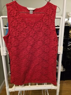Womens Red Sleeveless Top